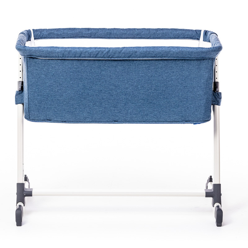 Детская приставная кроватка Nuovita Accanto, цвет - Blu scuro Lino/Темно-синий лён  